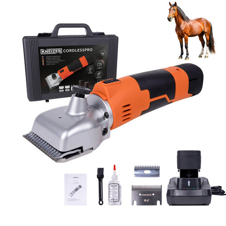 Kneizer CordlessPro Horse &ndash; Esquiladora inal&aacute;mbrica para caballos &ndash; 2 bater&iacute;as y 2 juegos de cuchillas